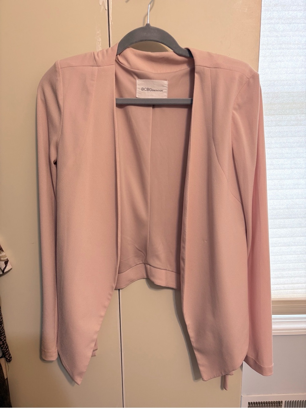 BCBGeneration Pale Pink Open-Front Blazer size small